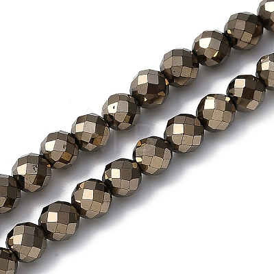 Electroplated Synthetic Non-magnetic Hematite Beads Strands G-H072-B01-01-1