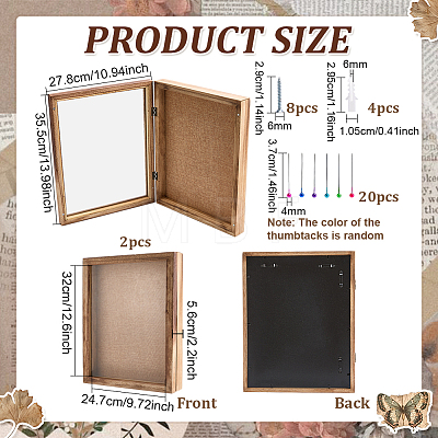 Wall-mounted Wooden & Acrylic Plant Specimen Box AJEW-WH0752-475-1