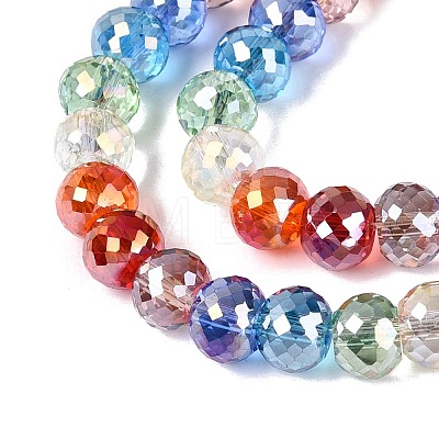Electroplate Transparent Glass Beads Strands EGLA-N022-17A-C01-1