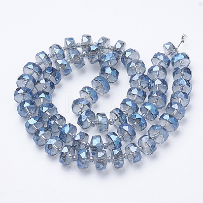 Electroplat Glass Beads Strands X-EGLA-Q092-8mm-D05-1