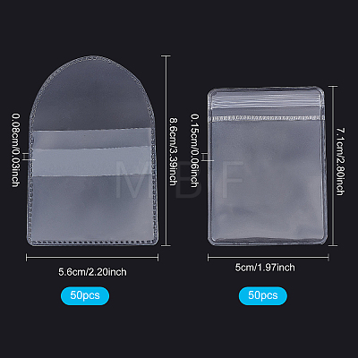 Olycraft 100Pcs 2 Style PVC Transparent Plastic Bags ABAG-OC0001-01-1
