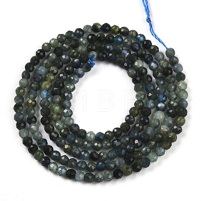 Natural Blue Tourmaline Beads Strands G-R475-027-01-1