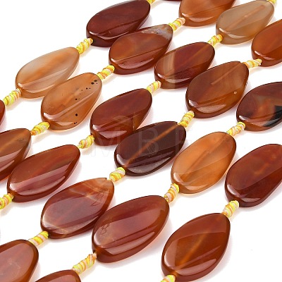 Natural Banded Agate Beads Strands G-F825-H01-03A-1
