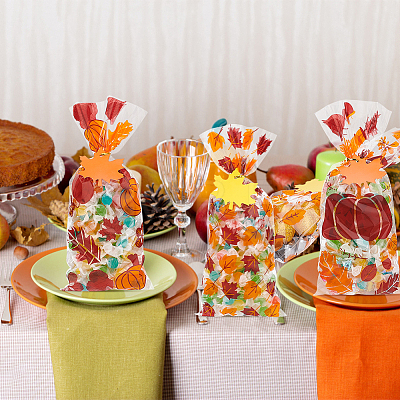 Rectangle Plastic Candy Bags for Thanksgiving Day CON-BC0007-06-1