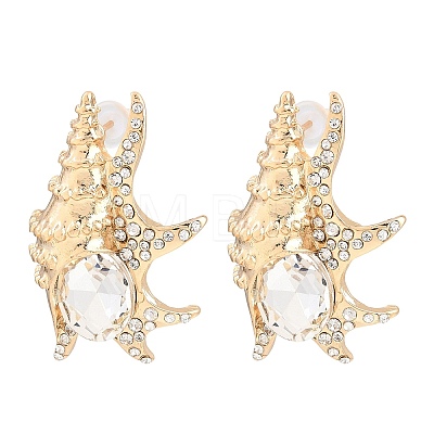 Alloy Rhinestone Stud Earrings EJEW-Z172-02G-02-1