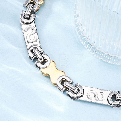 201 Stainless Steel Link  Chain Bracelets BJEW-B078-156GP-1