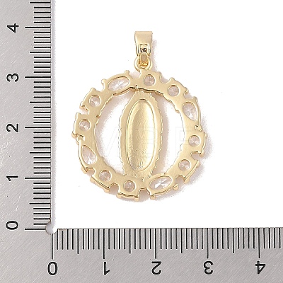 Brass Cubic Zirconia Pendants KK-Z050-18G-01-1