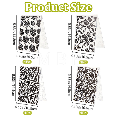 4Pcs 4 Styles Plastic Embossing Folders DIY-CP0008-86-1