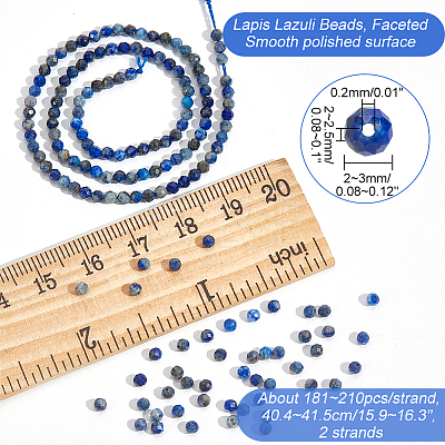  2 Strands Natural Lapis Lazuli Beads Strands G-NB0004-64-1