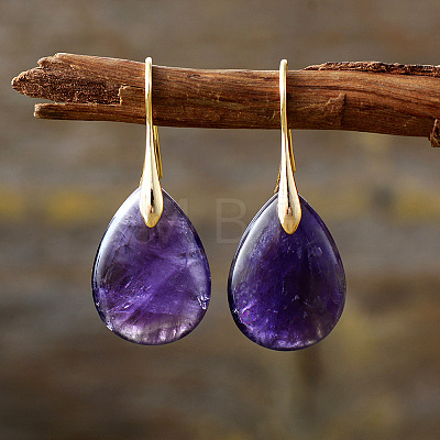 Teardrop Brass Dangle Earrings FS-WGF2982-16-1