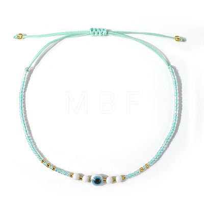 Glass Seed Beads & Resin Braided Bead Bracelets TK7632-11-1