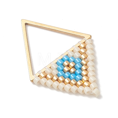 MIYUKI Glass Seed Beaded Rhombus Pendants PALLOY-MZ01127-1
