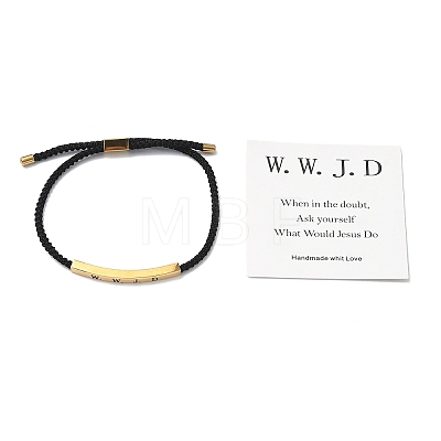 Word WWJD Polyester Cord Slider Bracelets BJEW-P384-01G-1
