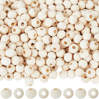 800Pcs Natural Unfinished Wood Beads WOOD-PA0001-58-1