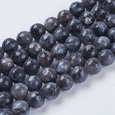 Natural Larvikite Beads Strands LS-G-G542-8mm-27-1