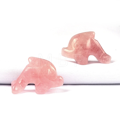 Natural Rose Quartz Dolphin Figurines PW-WG95E55-02-1