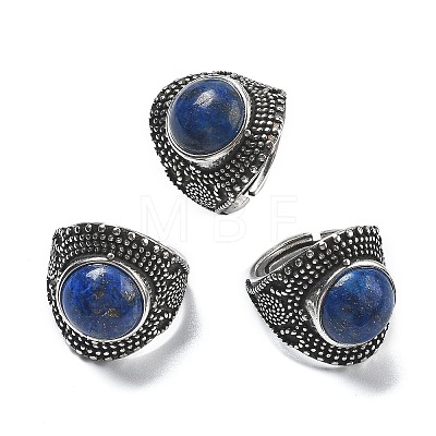 Natural Lapis Lazuli Adjustable Rings RJEW-I108-03AS-02-1