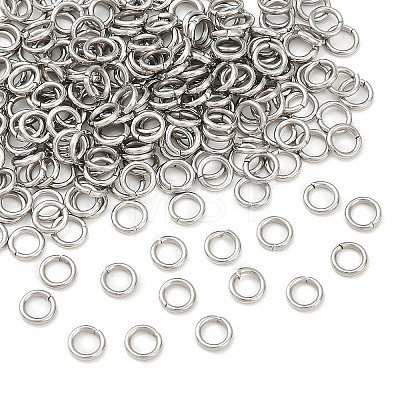 Tarnish Resistant 304 Stainless Steel Open Jump Rings X-STAS-J013-5x0.9mm-01-1