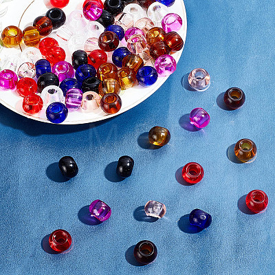   80pcs 8 colors Glass European Beads GLAA-PH0003-04-1