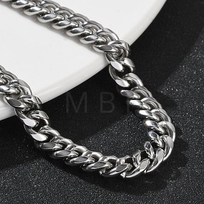 304 Stainless Steel Cuban Link Chain Bracelets for Men BJEW-Z081-01P-02-1