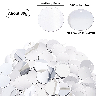 80G Plastic Paillette Pendants FIND-SC0023-18C-1