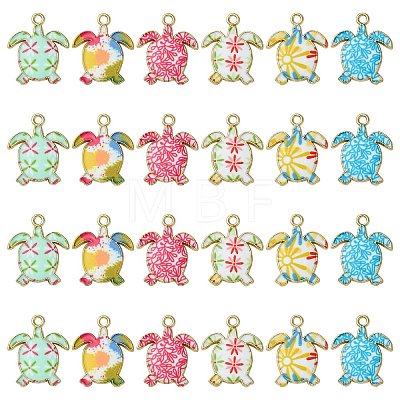 30Pcs 6 Styles Alloy Enamel Pendants ENAM-CJ0004-83-1