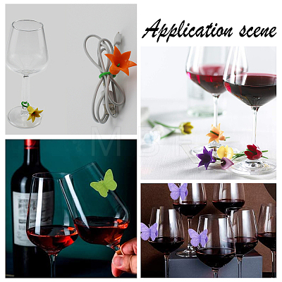   3 Sets 3 Styles Silicone Wine Glass Charms FIND-PH0002-51-1