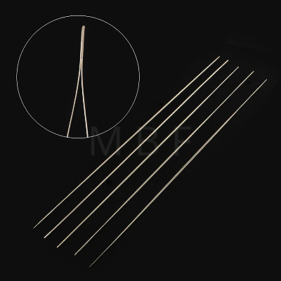 Iron Collapsible Big Eye Beading Needles X-ES001Y-S-57mm-01-1