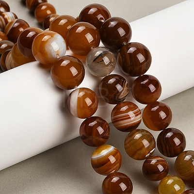 1 Strand  Natural Banded Agate Graduated Beads Strands G-PA0002-04C-1