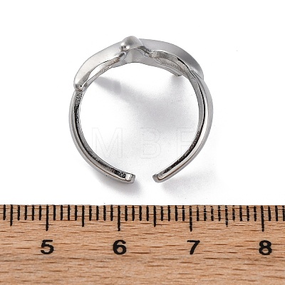 Stafish 304 Stainless Steel Open Cuff Rings for Women RJEW-F174-01P-1