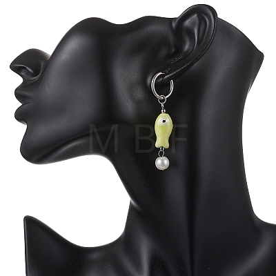 Handmade Porcelain Hoop Earrings EJEW-JE06953-1