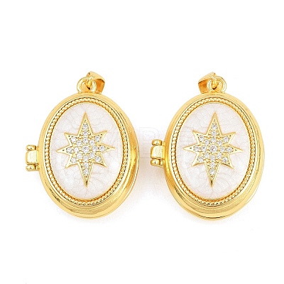 Brass Locket Pendants KK-D232-03G-1