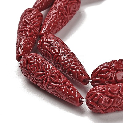 Synthetic Coral Carved Beads Strands CORA-C003-09A-02-1