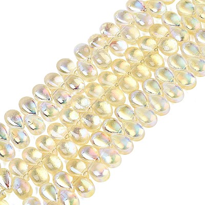 Electroplate Transparent Glass Beads Strands EGLA-N057-01A-04-1