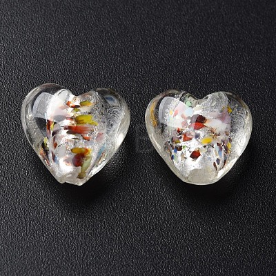 Handmade Lampwork Silver Foil Glass Beads FOIL-T005-01D-1