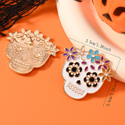 Halloween Skull Alloy Enamel Stud Earrings RR3201-3-1