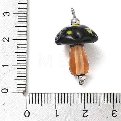 304 Stainless Steel with Handmade Bumpy Lampwork Pendants LA-CBA4231-01D-P-1