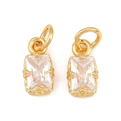Brass Pave Cubic Zirconia Charms KK-K340-50G-03-1