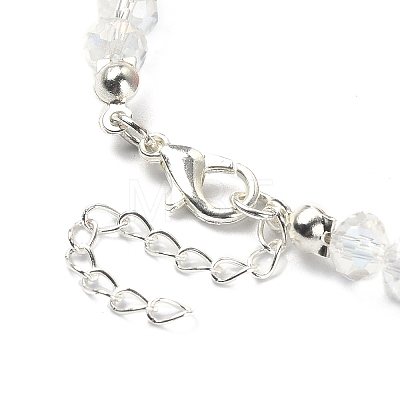 Flower Glass Beaded Link Bracelet with Alloy Clasps for Women BJEW-TA00310-02-1