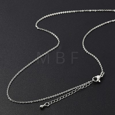 Brass Rolo Chains Necklaces for Women NJEW-D302-43P-1