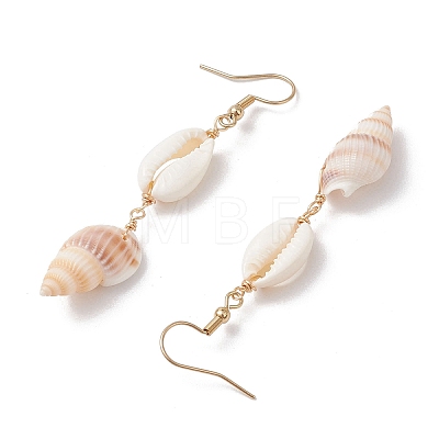 304 Stainless Steel Shell Shape Dangle Earrings EJEW-JE06265-02-1