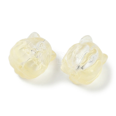 Transparent Spray Paint Glass Beads GLAA-H035-01G-1