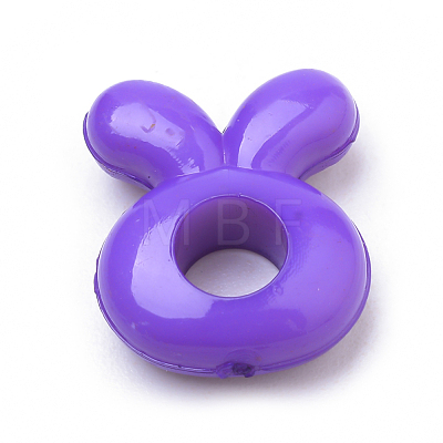 Opaque Solid Color Bunny Acrylic Beads SACR-Q190-25-1