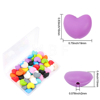 48Pcs 12 Colors Food Grade Eco-Friendly Silicone Beads SIL-CA0001-43-1