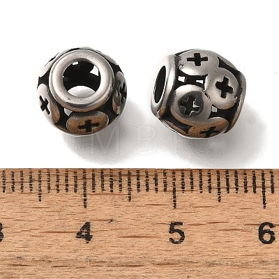 304 Stainless Steel European Beads STAS-D191-04F-AS-1