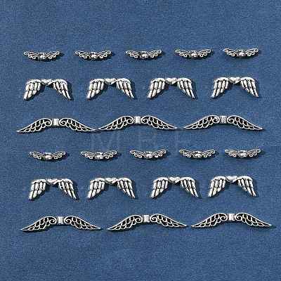 75Pcs 3 Styles Tibetan Style Alloy Fairy Wing Beads TIBEB-FS0001-15-1