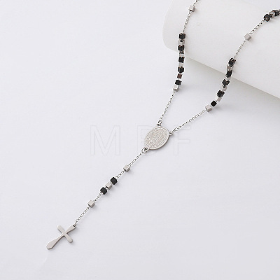 Vintage Resin Cube Rosary Bead Necklaces PH8677-4-1