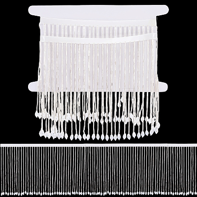 1 Yard Glass Beaded Tassel Ribbon DIY-FG0010-38C-1