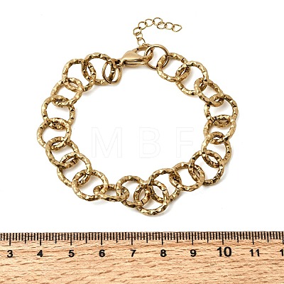 Textured 304 Stainless Steel Rolo Chain Bracelets for Women BJEW-A157-01G-1