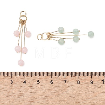 Natural Mixed Gemstone Dangle Pendants PALLOY-JF05233-1